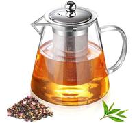 1300ML Theiere En Verre, Theiere Verre Avec Infuseur, Chauffe-Théière, Théière En Verre Borosilicate Et Réchaud, Résistant À La Chaleur, Pour La Préparation De Thés En Vrac