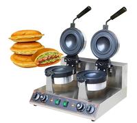 1300w/2600w Burger à Glace éLectrique Hamburger Maker Pour La Cuisson Commerciale De Gaufres, TempéRature RéGlable De 50~300 ℃, Utilisation à La Maison Commercial(Dual)