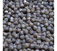 13010/15001 Lot de 72 perles en verre bicône coupées (xilion) 4 mm Gris/rose