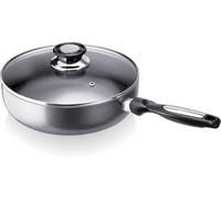 13075244 Pro Induc Anthracite Sauteuse + Couvercle Verre En Aluminium Intérieur Revêtu 24 Cm