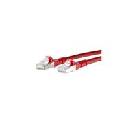 1308455066-E RJ45 Câble réseau, câble patch CAT 6a S/FTP 5.00 m rouge avec cliquet dencastrement