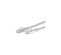 1308457088-E RJ45 Câble réseau, câble patch CAT 6a S/FTP 7.00 m blanc avec cliquet dencastrement