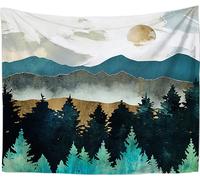 130cm x 150cm coucher de soleil tapisserie arbre tissu tapisserie montagne tenture murale psychédélique nature paysage tapisserie décoration pour chambre salon,couleur 08