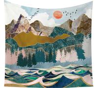 130cm x 150cm coucher de soleil tapisserie arbre tissu tapisserie montagne tenture murale psychédélique nature paysage tapisserie décoration pour chambre salon,couleur 40