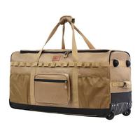 130L Sac à Voyage Extra-Large avec roulettes Sacs De Voyage Extérieurs Pliables Sac De Rangement à Roulement Imperméable Et Résistant à La Déchirure (Kaki)