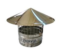 130mm Capot de Cheminée Avec Protection Contre les Oiseaux, ACIER INOXYDABLE, Chapeau conduit de fumée (Ø 130 mm)