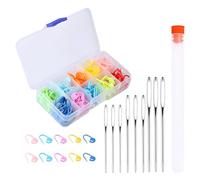 130Pcs Marque Maille Crochet, 10 Couleur Marqueur Tricot Clips D'aiguilles À Maille Accessoire Crochets avec Boîte, Grand Chas Aiguilles Anneaux Marqueurs Projets Tricotés pour Tricot Couture Tissage