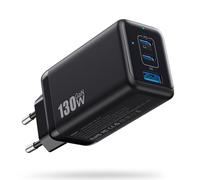 130W Chargeur Usb C,3 Ports Avec Gan Iii Tech Prise Usbmultiple,65W Pd+Pps Chargeur Rapide Compact Adaptateur Usb Compatible Avecmacbook Pro/Air,Ipad,Iphone16/15,Galaxy S24,Dell Xps(Noir)