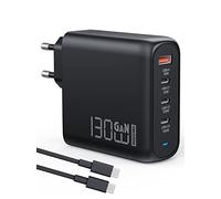 130W USB C Chargeur Rapide, PD 100W+QC 30W PPS PD GaN Chargeur 4 Ports Adaptateur Type C avec Câble 100W pour MacBook Pro/Air, Dell XPS 15, Huawei, iPhone 14/13, iPad Pro, Galaxy S22/S21