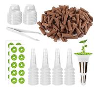 131 Pièces Accessoires de Culture Hydroponique de Rechange, 70 Pièces Éponges de Culture De Rechange, 20 Dômes, 20 Paniers, 20 Étiquettes et 1 Paire de Pinces à Épiler, Gaines de Démarrage de Graines