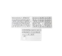 131 Touches PBT Keycaps Set Thermiquement Sublimé Côté Gravé Transparent Keycaps pour Clavier de Jeu Blanc