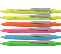 131986 Lot De 6 Stylos À Bille Reco Neon Edition (En Plastique Recyclé, Récompensé Par L'ange Bleu, Couleur De L'encre : Bleu) Fluo Assortis