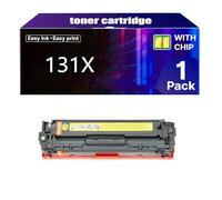 131X Cartouche de Toner Haute Capacité 131A CF210A de Remplacement pour HP Laserjet Pro 200 Color MFP M276nw M276n M251n M251nw CM1312NFI CM1312 CP1515N CP1518NI,Y-1 pcs
