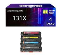 131X Cartouche de Toner Haute Capacité 131A CF210A de Remplacement pour HP Laserjet Pro 200 Color MFP M276nw M276n M251n M251nw CM1312NFI CM1312 CP1515N CP1518NI,4 Color-1 pcs