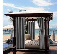 (132 X 275cm, gris foncé)ele ELEOPTION Rideau d'extérieur imperméable,opaque Rideau coupe-vent UV Protection solaire Rideaux pour balcon jardin cour