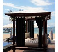 (132 X 275cm,Noir)ele ELEOPTION Rideau d'extérieur imperméable,opaque Rideau coupe-vent UV Protection solaire Rideaux pour balcon jardin cour
