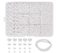 1320 Pièces Perle pour Bracelet Perles Bijoux Adulte DIY Perles Nacrées | Peut Etre Enfilé Pièces Perles pour Bracelet, pour Colliers, Bracelets, Travaux Manuels (Blanc Pur)