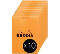 13200cpack - Bloc-Notes Agrafé N°13 Orange - A6 - Petits Carreaux - 80 Feuilles Détachables - Papier Clairefontaine 80 G/M² - Couverture En Carte Enduite - Paquet De 10 Blocs