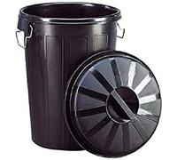 13250 Poubelle industrielle avec couvercle Plastique Noir 50 L