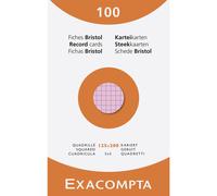[13273E] Exacompta Étui de 100 fiches - bristol quadrillé 5x5 non perforé 125...