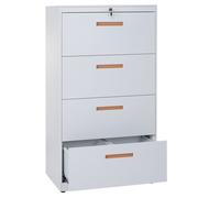 (132x76x46 cm, blanc) Armoire pour dossiers suspendus MCW-A10