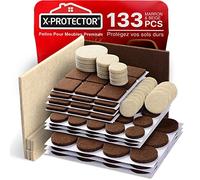 133 PCS Patins en Feutre Auto-Adhésifs X-Protector - Patins pour Meubles Marron et Beige - Patin Meuble - Patin Feutre Autocollant - Patins Glisseurs pour Meubles - Protégez Vos Sols!