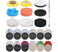 133 Pices Kit Renovateur Phare Voiture, Kit Rnovation Phare, Papier poncer Phare Voiture 75mm, Kit Restauration EPONGE DE POLISSAGE