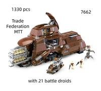 1330 pièces de briques de construction modèle MTT de la Fédération Commerciale, véhicule porte-droïdes de combat de la Guerre des étoiles, jouets d'anniversaire pour la famille, décorations et cadeaux
