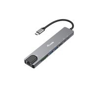 Equip 133497 Station d'accueil USB Type-C, Power Delivery 100W, Ethernet Gigabit, Lecteur MicroSD, USB 3.2 Gen 1, HDMI 1.4, Noir/Gris