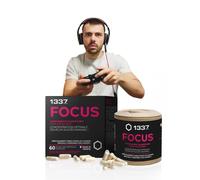 1337 FOCUS • Complément Alimentaire Gaming • Mémoire & Concentration •Cure 1 mois / 60 gélules (2/j) • Fabriqué en France