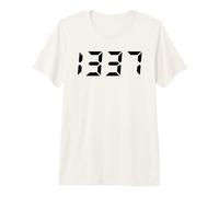 1337 Leet Geek/Hacker Horloge numérique Noir T-Shirt Haut de Gamme