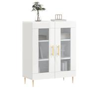 (13386)Commode - contemporain - Buffet rangement - Blanc brillant 69,5x34x90 cm Bois d'ingénierie ,poid:25.52 kg