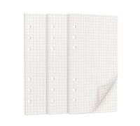 135 Feuilles A6 Recharge Papier en Quadrillé, OVISEEN Quadrillé 6 Trous Vierge Feuillets Mobiles pour 6 anneaux Agenda Filofax A6 Bullet Carnet Cahier de Voyage