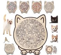 135-Piece Adult Cat-Shaped Wooden Puzzle in Miarrade/Macaron/Wood/Morandi Colors, Unique Cat-Shaped Puzzle, Decorative Photo Frame, Acrylic Shell, Home Decoration Gift (Wooden Color)