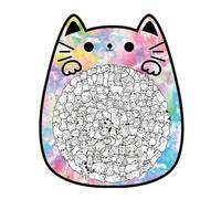 135-Piece Cat Shaped Wooden Jigsaw Puzzle, Big Mouth Cat Jigsaw Puzzle Irregular Animal Shaped Puzzles for Cats Lovers and Puzzles Enthusiasts Gift, Home Shelf Family Friends