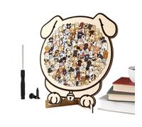 135 Piece Wooden Cat and Dog Puzzle, Learning Jigsaw Board Game