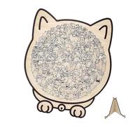 135 Pièces Puzzles en Bois Colorés en Forme De Chat, Irrégulier Puzzle Chat avec Contours De Chatons Mignons Encadrés, Ornements Bois Forme d'animaux pour Adultes, Enfant(Couleur)