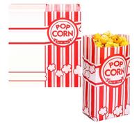135 Sachets à Pop-Corn, sacs à pop-corn en papier kraft, Boîtes à pop-corn Rouge Blanche Rayé, petits sachets à friandises pour chocolats et bonbons, pour Fêtes, Anniversaires, Mariage, Soirées Cinéma