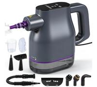 1350W Nettoyeur Vapeur Portable avec Chauffage Rapide 15s à 130°C - Écran Tactile, Verrouillage Sécurité 400ml Sans Produits Chimiques 9 Accessoires pour Voiture Canapé Sol Salle de Bain Carrelage