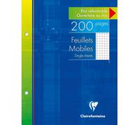 1352c Un Étui De Feuillets Mobiles Perforés - 17x22 Cm - 200 Pages Petits Carreaux - Papier Blanc 90 G - Étui Réutilisable (L'emballage Peut Varier)[Z88]