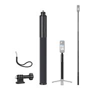 136 CM Perche Selfie, CAMNOON Solide Selfie Stick en Fibre de Carbone avec Base à Vis, Extensible Rotation 360°Bâton de Flexible Selfie Compatible avec Insta360 X2/ X3 GoPro 11/10/9