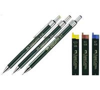 136030 Lot De 3 Porte-Mines Tk-Fine 9760, Mines Fines: 0,35 Mm, 0,5 Mm + 0,7 Mm Couleur Du Corps: Vert.