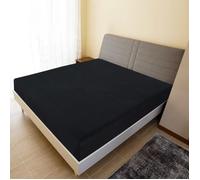 136218 vidaXL Drap-housse Jersey Noir 180x200 cm Coton