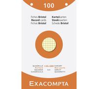 [13653E] Exacompta Étui de 100 fiches bristol quadrillé 5x5 perforé 125x200mm...