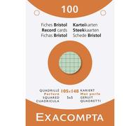 [13659E] Exacompta Etui Paquet de 100 Fiches bristol 5x5 perf. 105x148 Assorties