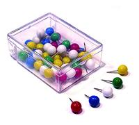 1368/2BL Lot de 100 punaises de Dessin pour Tableau Blanc en liège Multicolore avec Pointe en Acier et tête Ronde en Plastique Taille Unique