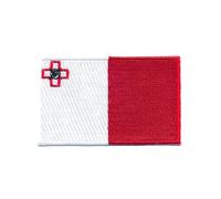 1369 Mini écusson thermocollant drapeau Malte Gozo Valletta 30 x 20 mm