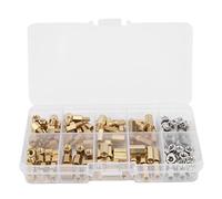 136Pcs Brass Hex Standoff Spacer Kit | M4 Single & Double Position Pillars | Secure - Grip Installation for Electronics/Industrial/DIY | Stainless Steel Screws Included