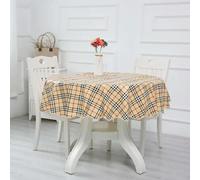 137-200cm PVC Hôtel Imperméable Et Résistant à L’Huile Grande Nappe Ronde Hôtel Tissu De Table Ronde en Plastique sans Lavage Et Résistant Aux Brûlures, Wave Edge0595, 152cm Diameter