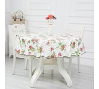 137-200cm PVC Hôtel Imperméable Et Résistant à L’Huile Grande Nappe Ronde Hôtel Tissu De Table Ronde en Plastique sans Lavage Et Résistant Aux Brûlures, Wave Edge0018, 137cm Diameter